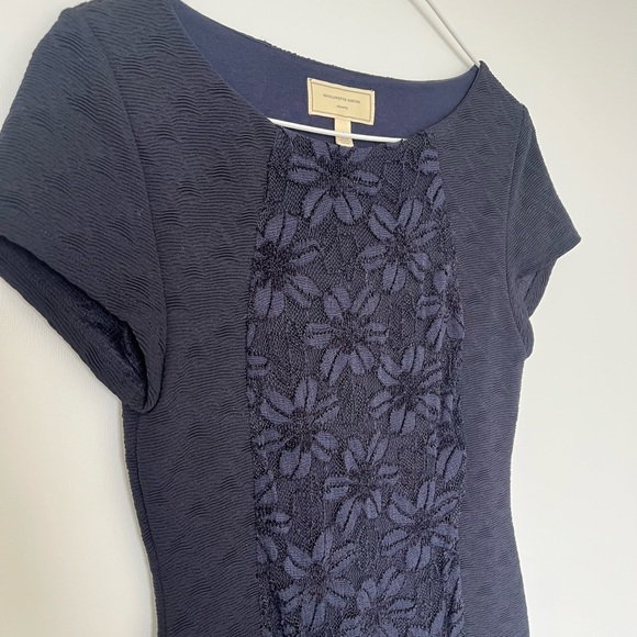 Moulinette Soeurs Anthropologie Jocelyn Navy Blue Shift Dress - Picture 4 of 8
